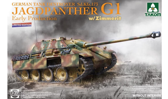 German Tank Destroyer Sd.Kfz. 173 Jagdpanther G1 Early Production w/Zimmerit Limited Edition (Withou